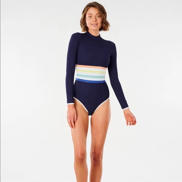 ☀️RIP CURL☀️ RETRO 70’s SAYULITA STR GOOD LONG SLEEVE ONE PIECE - Picture 6 of 16